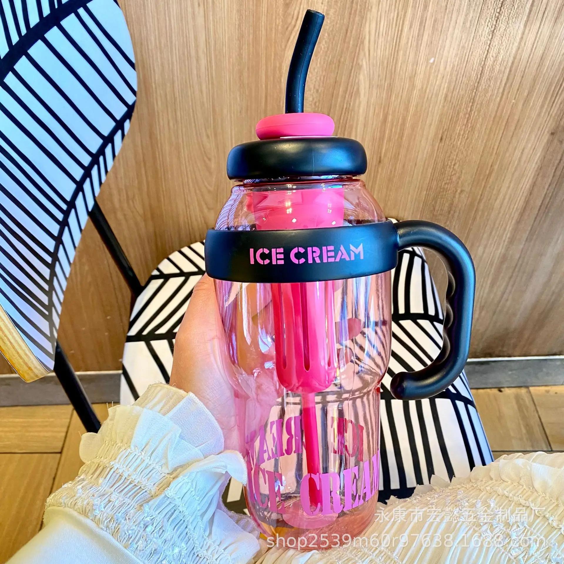 ГОРЯЧАЯ красивая летняя пластиковая чашка для молочного чая чашка Lucky Belly Cup Милая бутылка для воды с соломенным поясом 1300ml