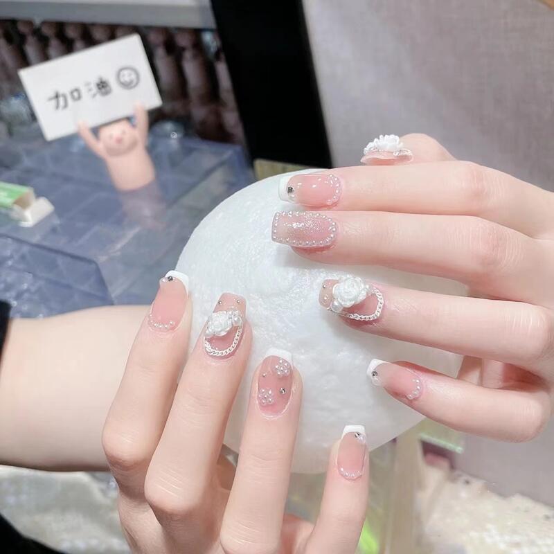Handmade Transparent Camellia Nail Art: Wearable, Finished False Nail Patches with Light Therapy Nails 057 Short Ladder S
Handmade Transparent Camellia Nail Art: Wearable, Finished False Nail Patches with Light Therapy Nails 057 Short Ladder S
