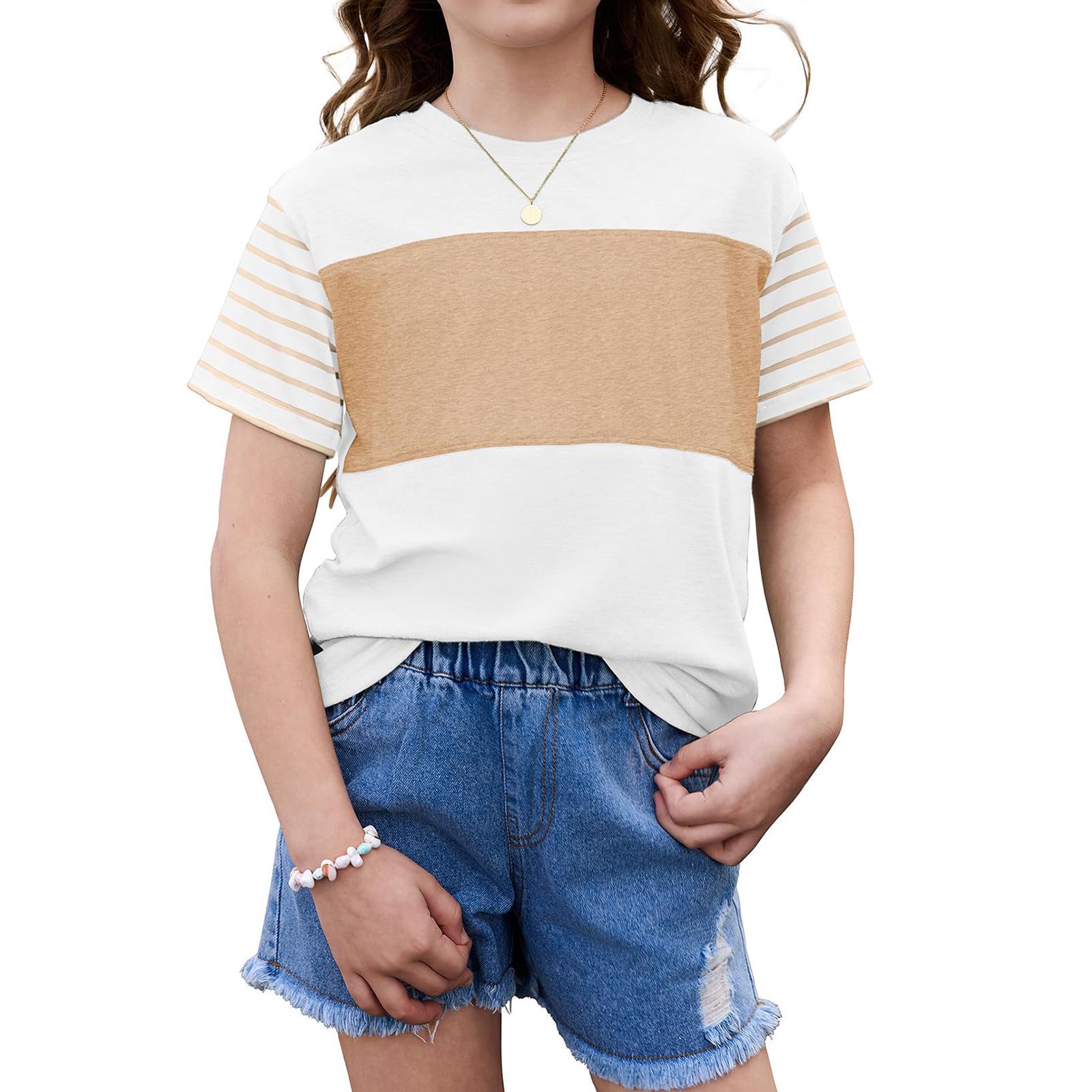 Children s Casual Loose Top Summer Short Sleeve Color-Blocked Top 160 білий
Children s Casual Loose Top Summer Short Sleeve Color-Blocked Top 160 білий