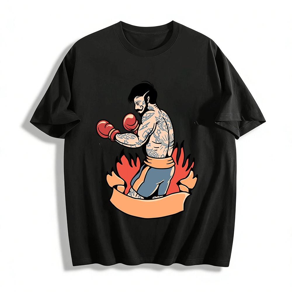 Vintage Full Back Tattoo Boxer Print Tee Trendy Street Style Top Pure cotton T-shirt 6XL
Vintage Full Back Tattoo Boxer Print Tee Trendy Street Style Top Pure cotton T-shirt 6XL