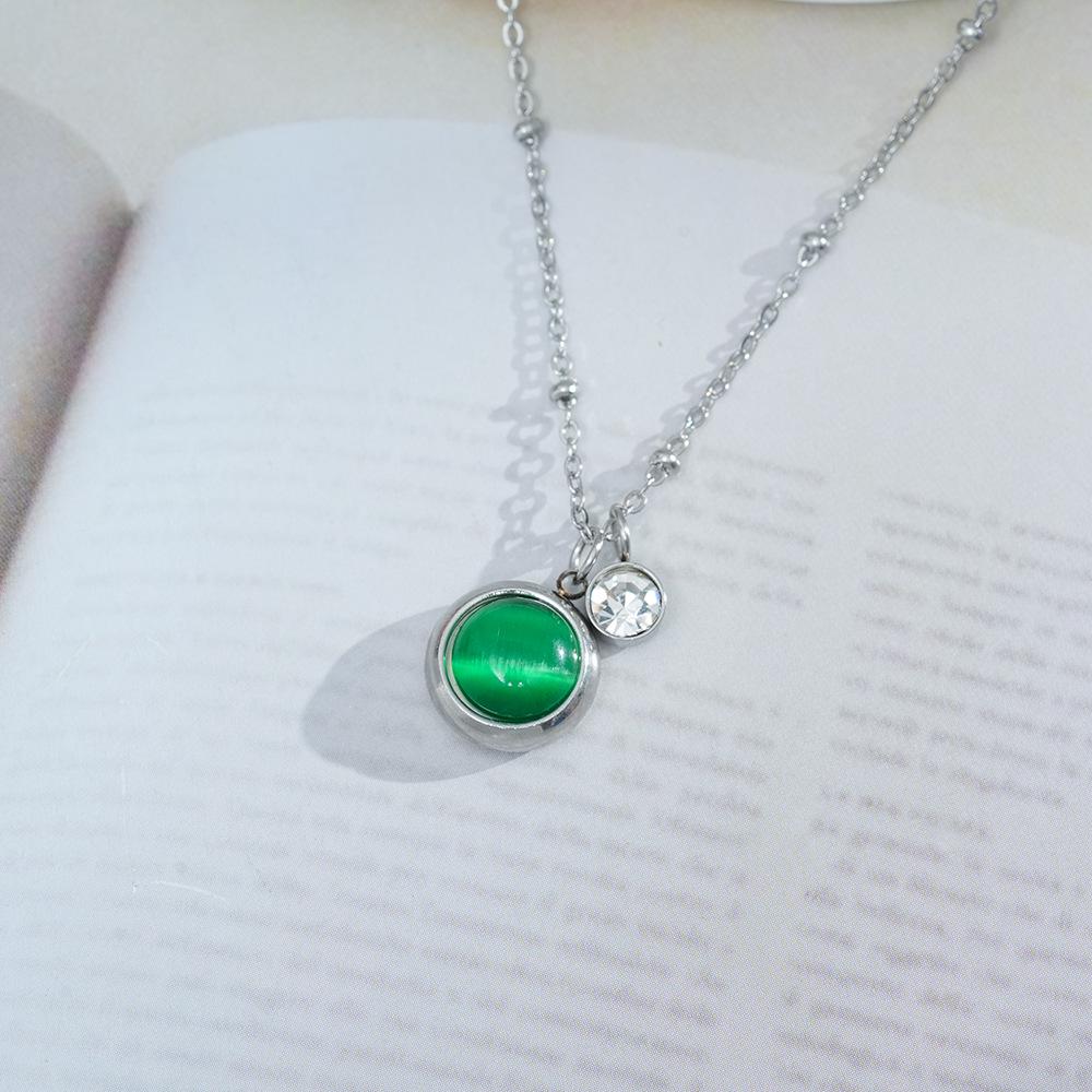 Cat Eye Rhinestone Clavicle Necklace: Full Titanium Steel, Luxury Summer Design for Women’s High-End Style срібні зелений колір
Cat Eye Rhinestone Clavicle Necklace: Full Titanium Steel, Luxury Summer Design for Women’s High-End Style срібні зелений колір