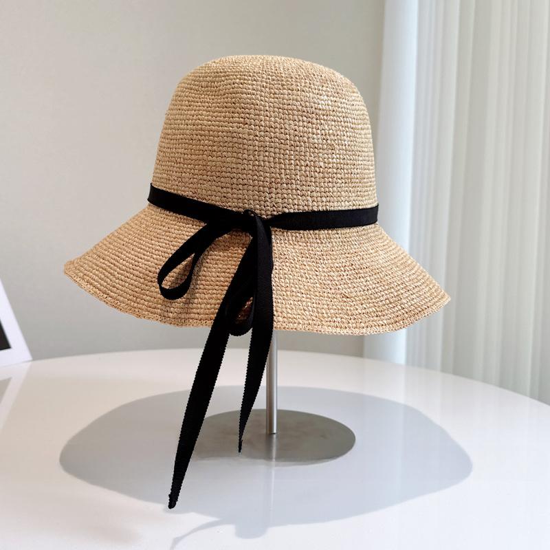Pure hand-crocheted raffia Fisher Hat for women delicate and elegant summer sun protection big bow streamer beach hat M 56-58cm
Pure hand-crocheted raffia Fisher Hat for women delicate and elegant summer sun protection big bow streamer beach hat M 56-58cm