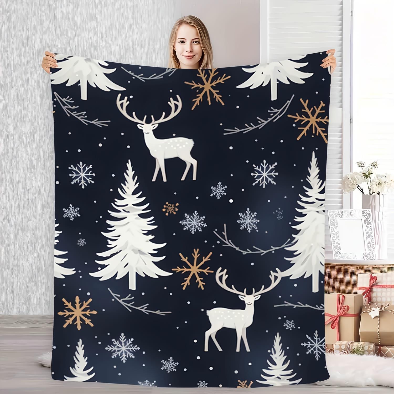 Christmas Deer Snowflake Pattern Throw Blanket Winter Holiday Design for Living Room Decor Gift for Her HolidayGift 70x100cm28x39in
Christmas Deer Snowflake Pattern Throw Blanket Winter Holiday Design for Living Room Decor Gift for Her HolidayGift 70x100cm28x39in