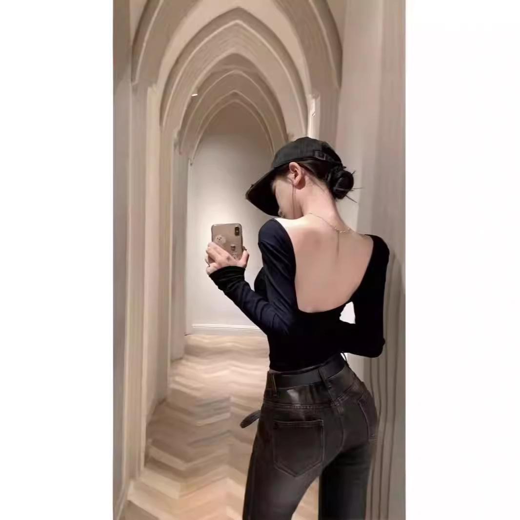 European-American Style Backless Long Sleeve Slim Fit U-Neck T-Shirt with Chest Pads & Non-Slip Strip Medium
European-American Style Backless Long Sleeve Slim Fit U-Neck T-Shirt with Chest Pads & Non-Slip Strip Medium
