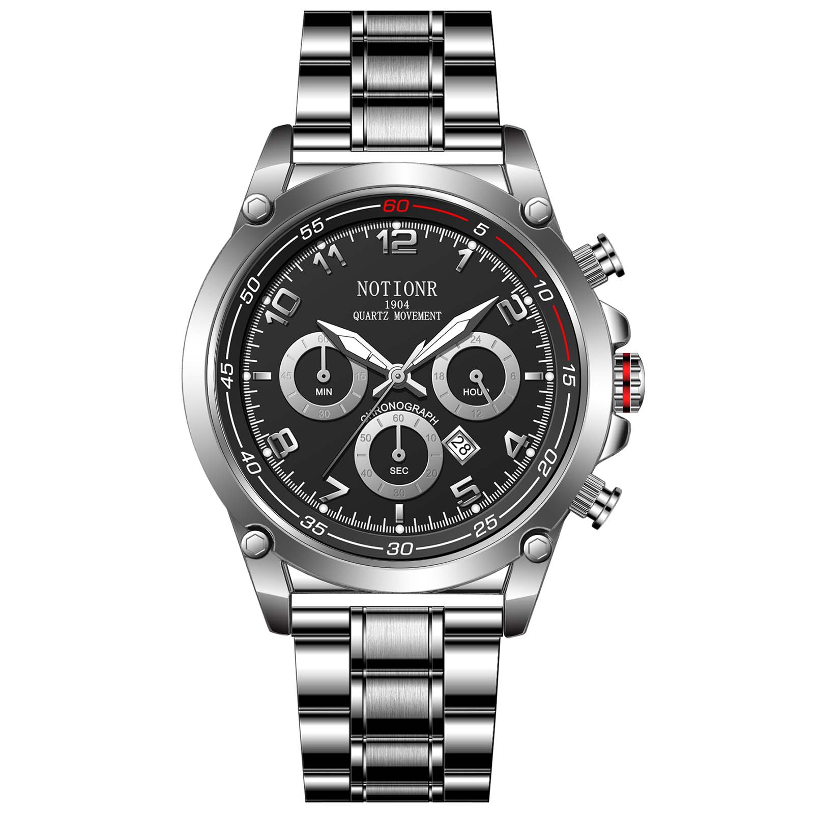 Модний діловий годинник Чоловічий кварцовий годинник Повсякденний годинник Великий цифровий годинник Аналоговий годинник з календарем Годинник із кількома циферблатами срібний
Модний діловий годинник Чоловічий кварцовий годинник Повсякденний годинник Великий цифровий годинник Аналоговий годинник з календарем Годинник із кількома циферблатами срібний