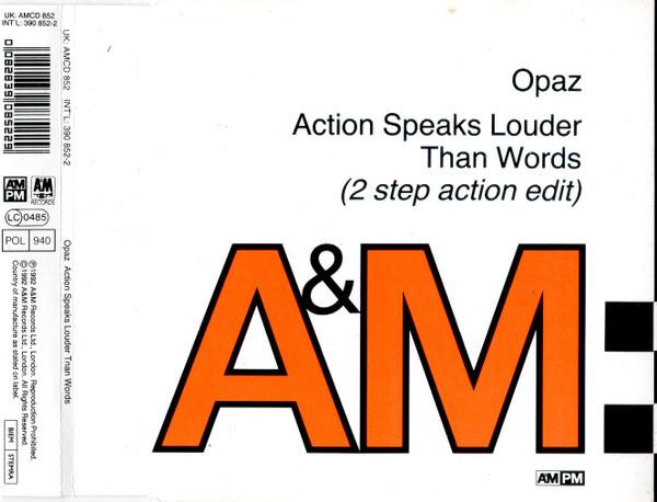 CD OPAZ - Action Speaks Louder Than Words (2 AMCD852 A&M Records 1992 UK Dance & Electronica Used
CD OPAZ - Action Speaks Louder Than Words (2 AMCD852 A&M Records 1992 UK Dance & Electronica Used
