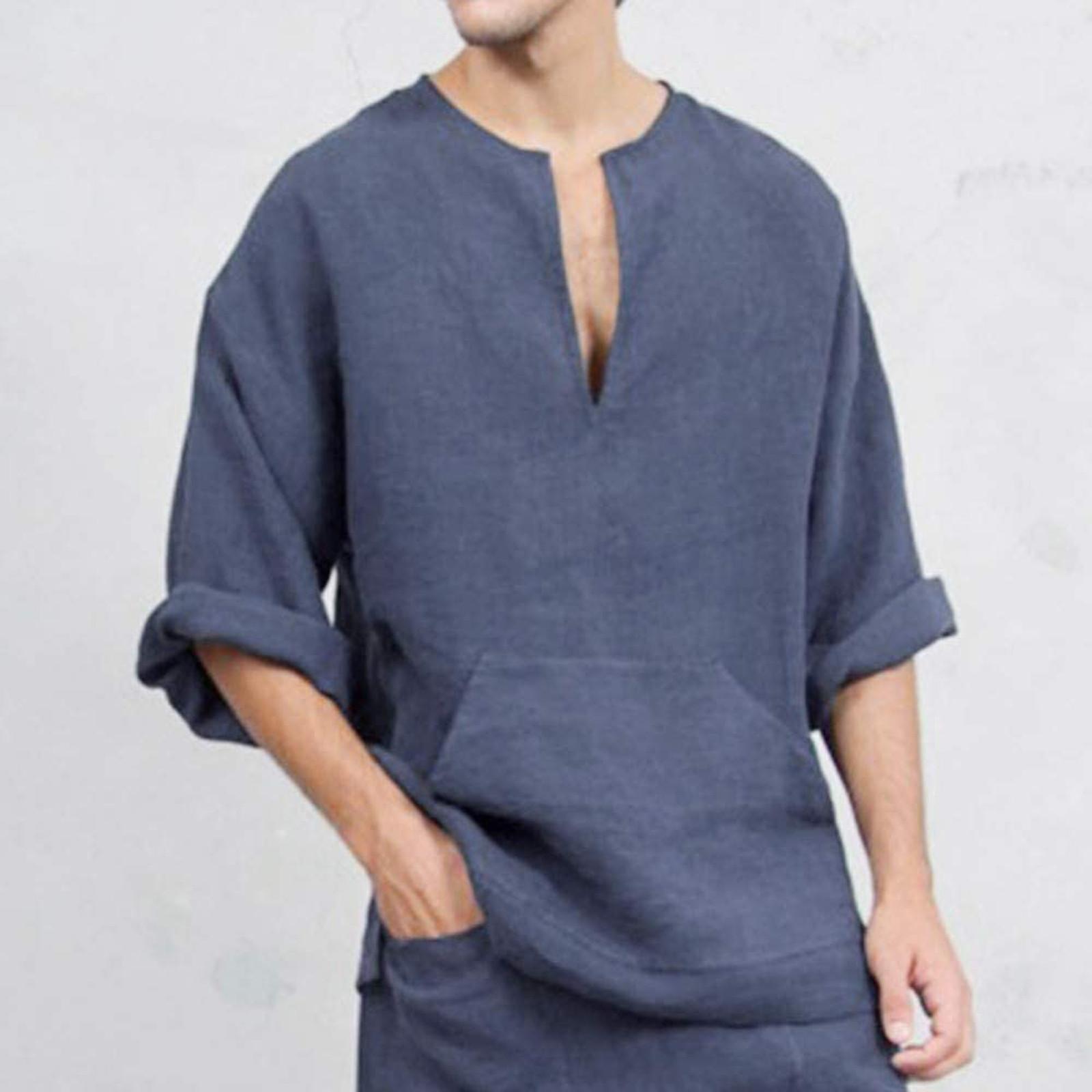 Men s Linen Long-sleeved Casual Shirt Collarless Standing Collar Summer Top M синій
Men s Linen Long-sleeved Casual Shirt Collarless Standing Collar Summer Top M синій
