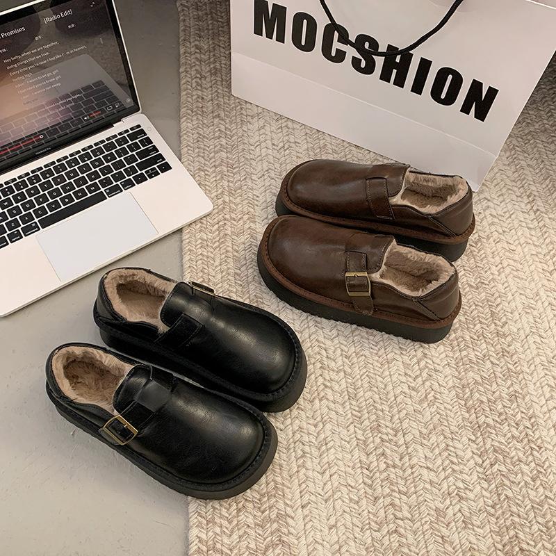 Mao Mao shoes women wear 2024 new autumn and winter thick-soled small leather shoes with one pedal and plush warm snow boots cotton shoes 35 коричневый
Mao Mao shoes women wear 2024 new autumn and winter thick-soled small leather shoes with one pedal and plush warm snow boots cotton shoes 35 коричневый