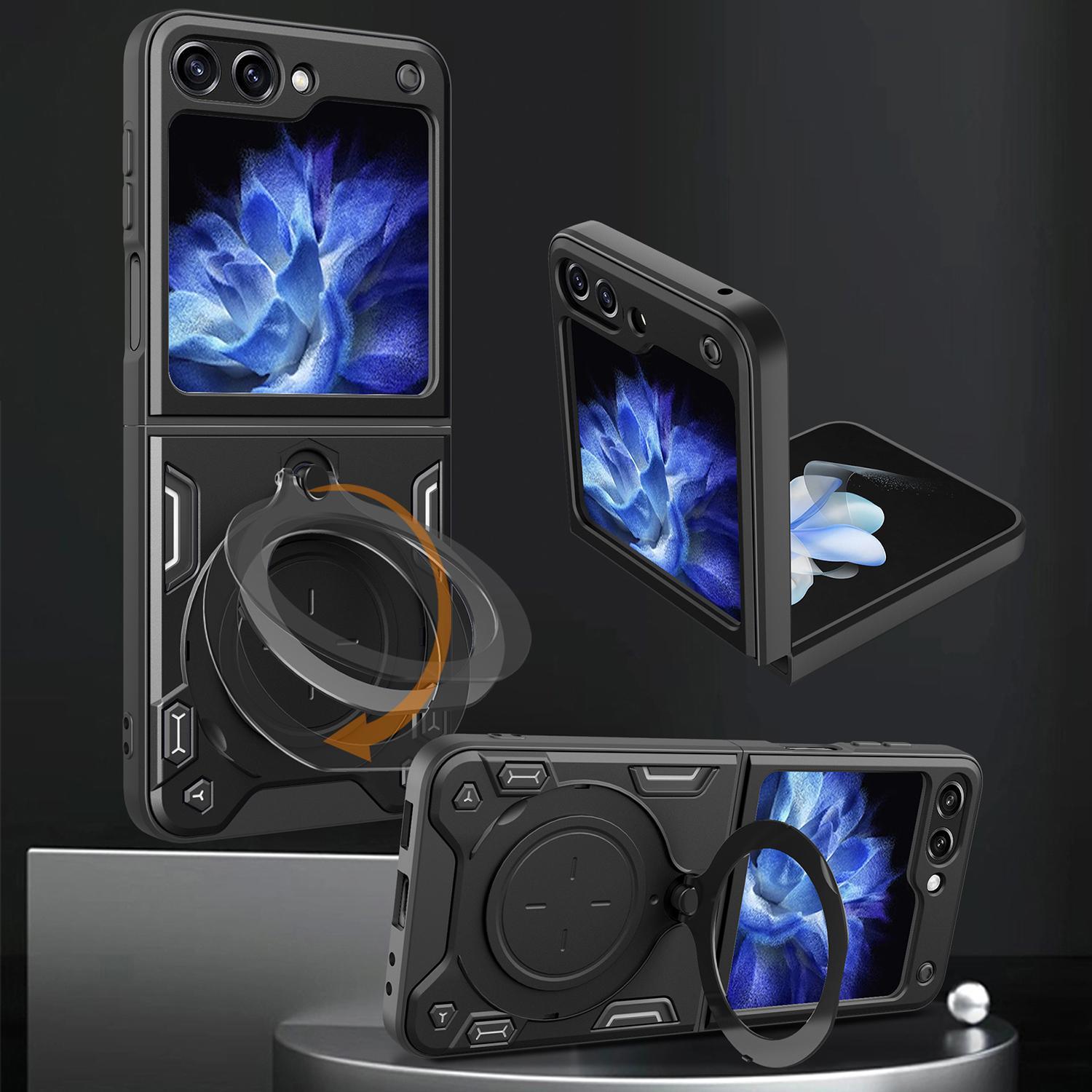 For Samsung Galaxy Z Flip5 5G PC+TPU Phone Case Rotating Kickstand Protective Cover Black
For Samsung Galaxy Z Flip5 5G PC+TPU Phone Case Rotating Kickstand Protective Cover Black