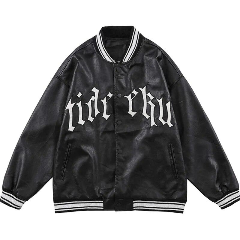 Men Letter Embroidery PU Leather Jacket American High Street Stand-Up Collar Varsity Jacket Black White Windproof Autumn Outwear
Men Letter Embroidery PU Leather Jacket American High Street Stand-Up Collar Varsity Jacket Black White Windproof Autumn Outwear