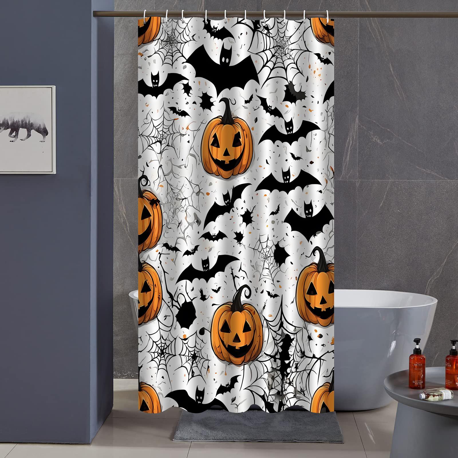 Christmas Pumpkin Bat Pattern Printed Shower Curtain, High-End Elegant And Easy-To-Install Bathroom Curtain For Home Decoratior W60H190(CM)-1 Pcs
Christmas Pumpkin Bat Pattern Printed Shower Curtain, High-End Elegant And Easy-To-Install Bathroom Curtain For Home Decoratior W60H190(CM)-1 Pcs