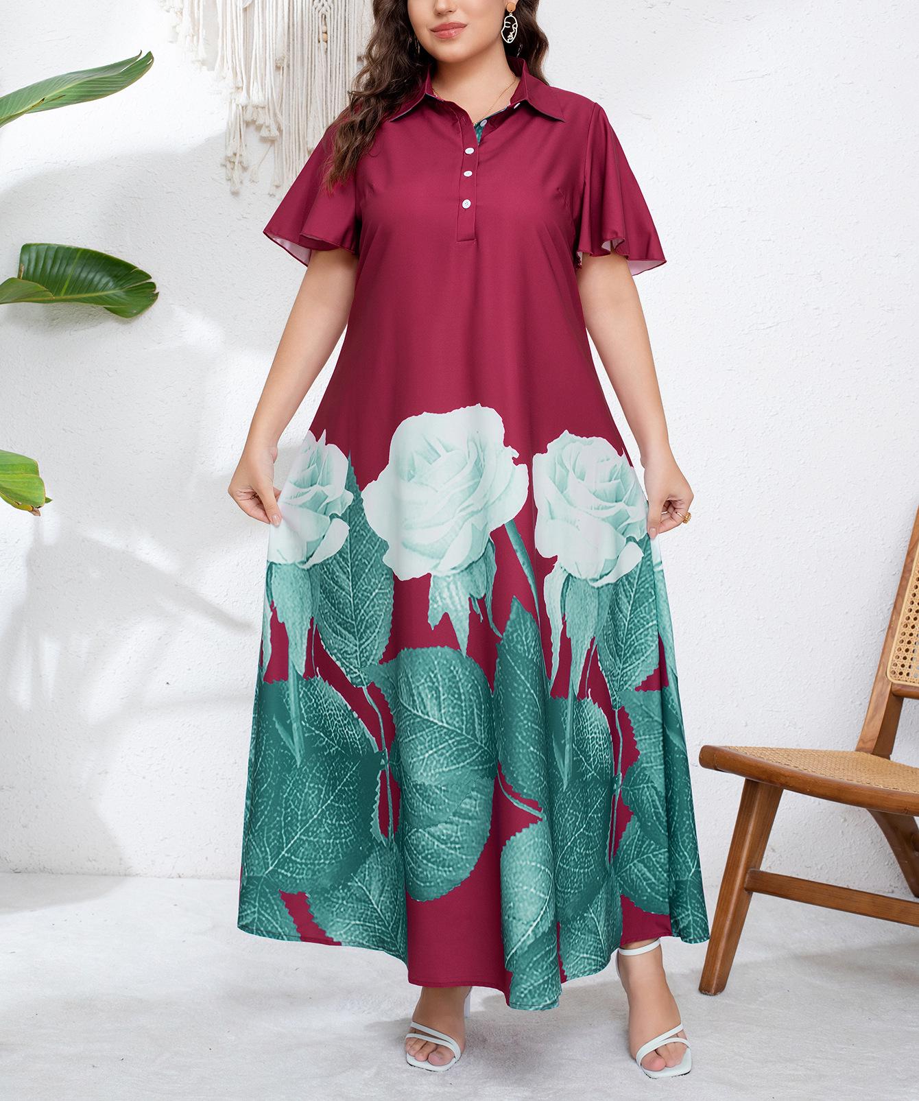 Special Offer: Elegant Retro Print Summer Dress - Loose, Slimming, Plus Size Women s Mid-Length Skirt 4XL фіолетовий/червоний
Special Offer: Elegant Retro Print Summer Dress - Loose, Slimming, Plus Size Women s Mid-Length Skirt 4XL фіолетовий/червоний