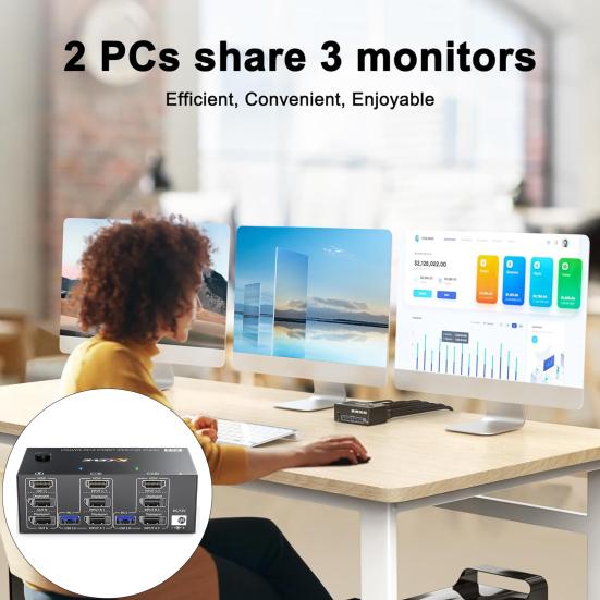 1 комплект KVM-переключателя 2-в-3-вых 8K при 30 Гц 4K при 144 Гц EDID Simulator US Plug USB3.0 KVM-переключатель для компьютера US Plug
1 комплект KVM-переключателя 2-в-3-вых 8K при 30 Гц 4K при 144 Гц EDID Simulator US Plug USB3.0 KVM-переключатель для компьютера US Plug