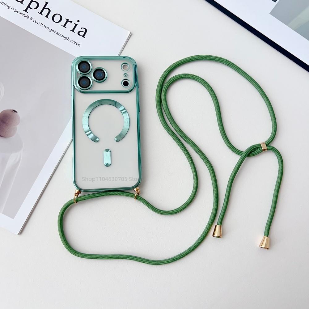 With Lens Protect Film Magsafe Lanyard Case For iPhone 17Air 16 15 Plus 17 14 13 12 Pro Max Magnet Plating Clear Crossbody Cover iPhone 15 Pro Max
With Lens Protect Film Magsafe Lanyard Case For iPhone 17Air 16 15 Plus 17 14 13 12 Pro Max Magnet Plating Clear Crossbody Cover iPhone 15 Pro Max
