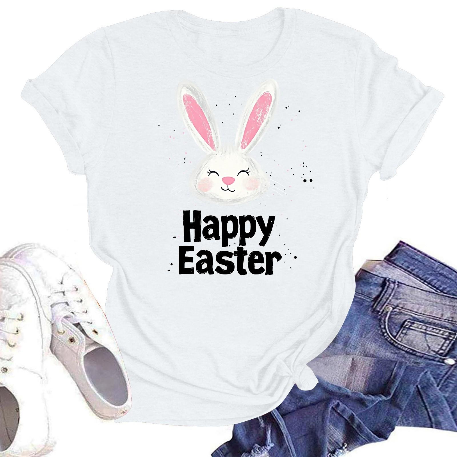 З Великоднем Жіноча Мода Принтована Футболка з Круглим Вирізом та Коротким Рукавом Пуловер Топ XL білий
З Великоднем Жіноча Мода Принтована Футболка з Круглим Вирізом та Коротким Рукавом Пуловер Топ XL білий