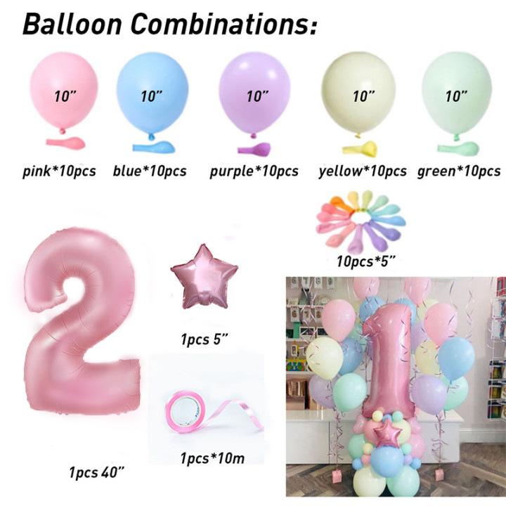 63pcs Pastel candy Pink 1st 2nd 3rd Foil Number Balloon set Macaron Latex Ballons Girl Princess baby shower Birthday Party decor Number&40inch
63pcs Pastel candy Pink 1st 2nd 3rd Foil Number Balloon set Macaron Latex Ballons Girl Princess baby shower Birthday Party decor Number&40inch