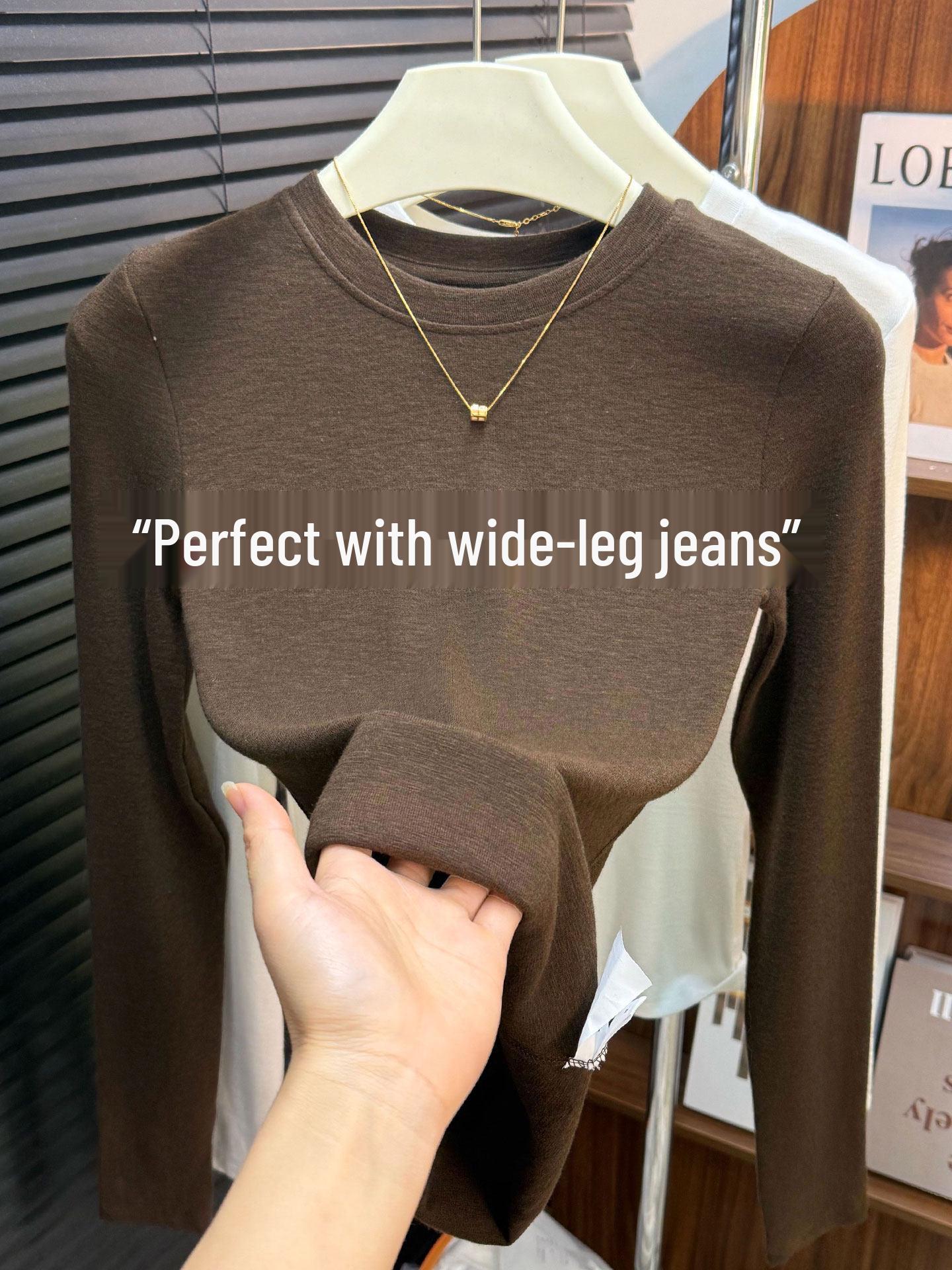 Spring Women s Slimming Round Neck Long Sleeve Base Layer Top - Age-Reducing Basic Style, Pure Color, Trendy Inner Wear S (80-95 lbs)
Spring Women s Slimming Round Neck Long Sleeve Base Layer Top - Age-Reducing Basic Style, Pure Color, Trendy Inner Wear S (80-95 lbs)