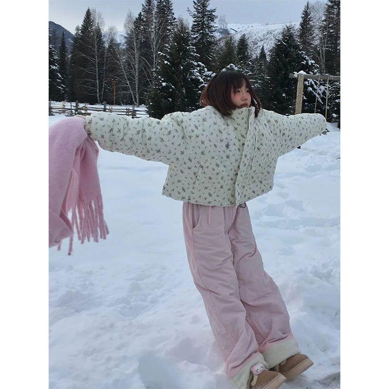 Women s Retro Pink Cotton-Padded Winter Pants - Warm, Elastic Waist, Wide-Leg, Casual Style S
Women s Retro Pink Cotton-Padded Winter Pants - Warm, Elastic Waist, Wide-Leg, Casual Style S
