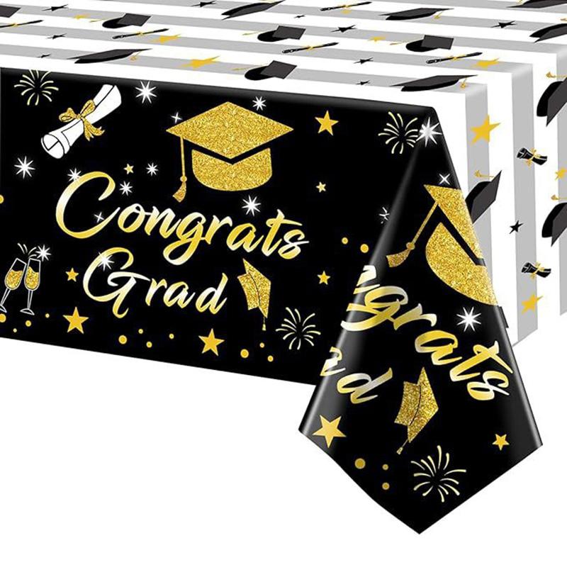1PC Matte Black Gold Graduation Tablecloth Waterproof Plastic Table Cover for College Banquet, School Celebration Party Decor
1PC Matte Black Gold Graduation Tablecloth Waterproof Plastic Table Cover for College Banquet, School Celebration Party Decor