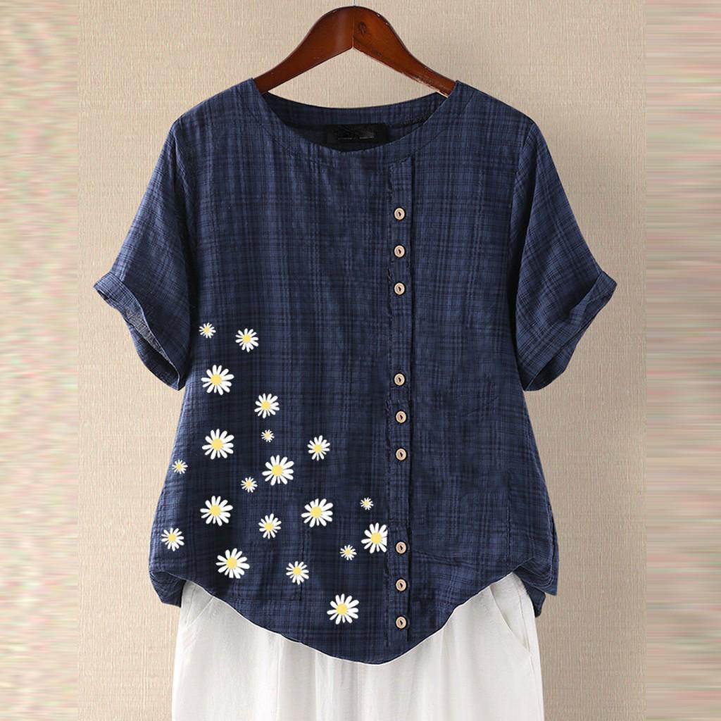Women Floral Print Patched Short Sleeve T-shirt Top Blouse L тёмно-синий
Women Floral Print Patched Short Sleeve T-shirt Top Blouse L тёмно-синий