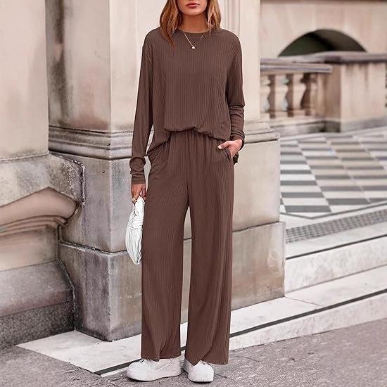 2025 Spring Urban Chic Women s Ribbed Long Sleeve Casual Set S кавовий
2025 Spring Urban Chic Women s Ribbed Long Sleeve Casual Set S кавовий