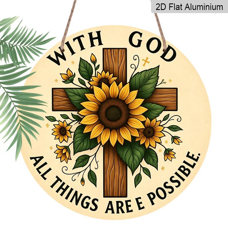 2D Flat, 1pc Interesting Vintage Round Aluminum Sign: Sunflower Cross Theme, Yard, Room, Office, Country Farm Decoration Garden Decoration Club 7.87*7.87inch
2D Flat, 1pc Interesting Vintage Round Aluminum Sign: Sunflower Cross Theme, Yard, Room, Office, Country Farm Decoration Garden Decoration Club 7.87*7.87inch