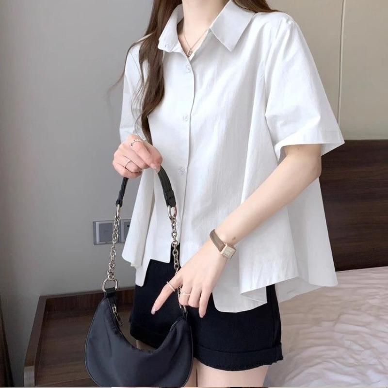 Solid Color Women s Shirt Loose Turndown Collar Symmetrical Design Ladies Button Up Blouse Summer Casual Minimalist Famale Top One Size білий
Solid Color Women s Shirt Loose Turndown Collar Symmetrical Design Ladies Button Up Blouse Summer Casual Minimalist Famale Top One Size білий