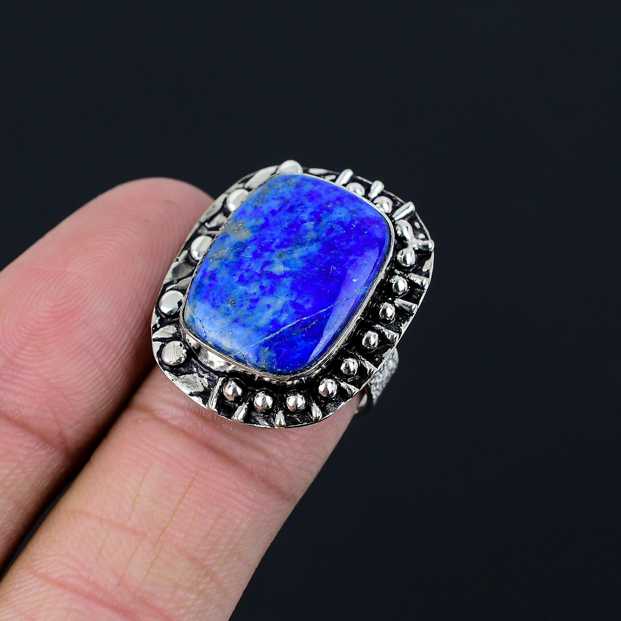 925 Silver Radiant Natural Lapis Lazuli Promise Statement Ring Jewelry Size 7 7
925 Silver Radiant Natural Lapis Lazuli Promise Statement Ring Jewelry Size 7 7