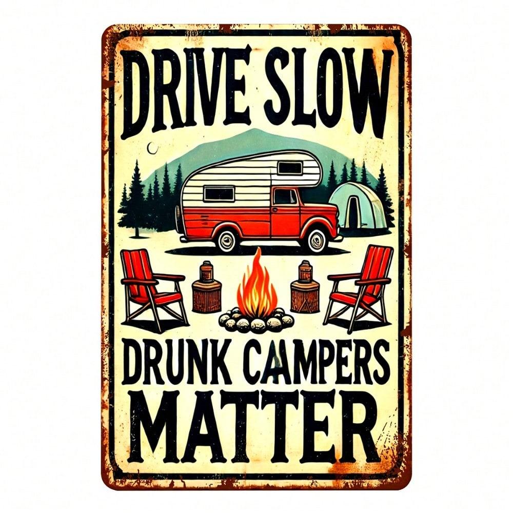 Humorous Camping RV Metal Plaque, Vintage Drunk Campers Decor, Campsite Man Cave Art Accent for Outdoor & RV Fans 20x30cm(7.8x11.8inch)
Humorous Camping RV Metal Plaque, Vintage Drunk Campers Decor, Campsite Man Cave Art Accent for Outdoor & RV Fans 20x30cm(7.8x11.8inch)