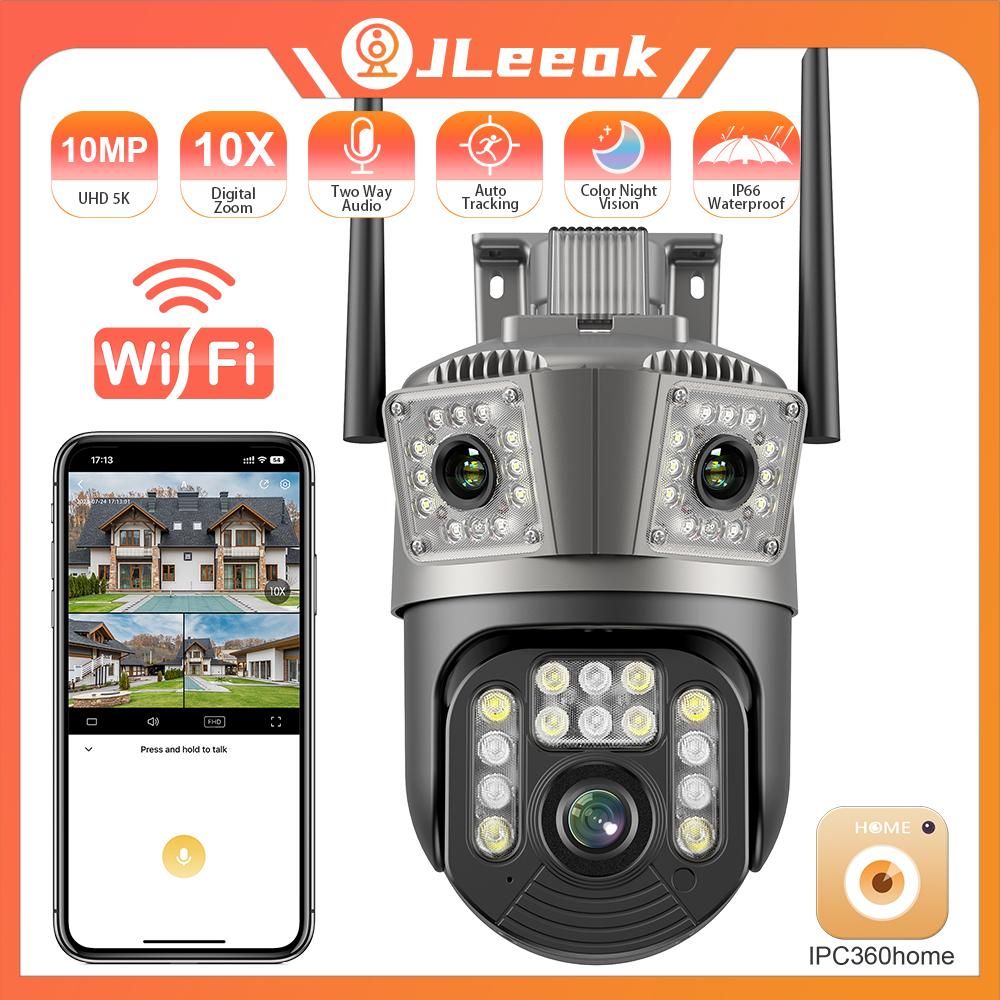Jleeok Outdoor 10MP Three Lens Wireless Three Screen WIFI Surveillence IP Camera Motion Detection 150m Night Vision PTZ 10X Zoom Home Securtiy CCTV
Jleeok Outdoor 10MP Three Lens Wireless Three Screen WIFI Surveillence IP Camera Motion Detection 150m Night Vision PTZ 10X Zoom Home Securtiy CCTV