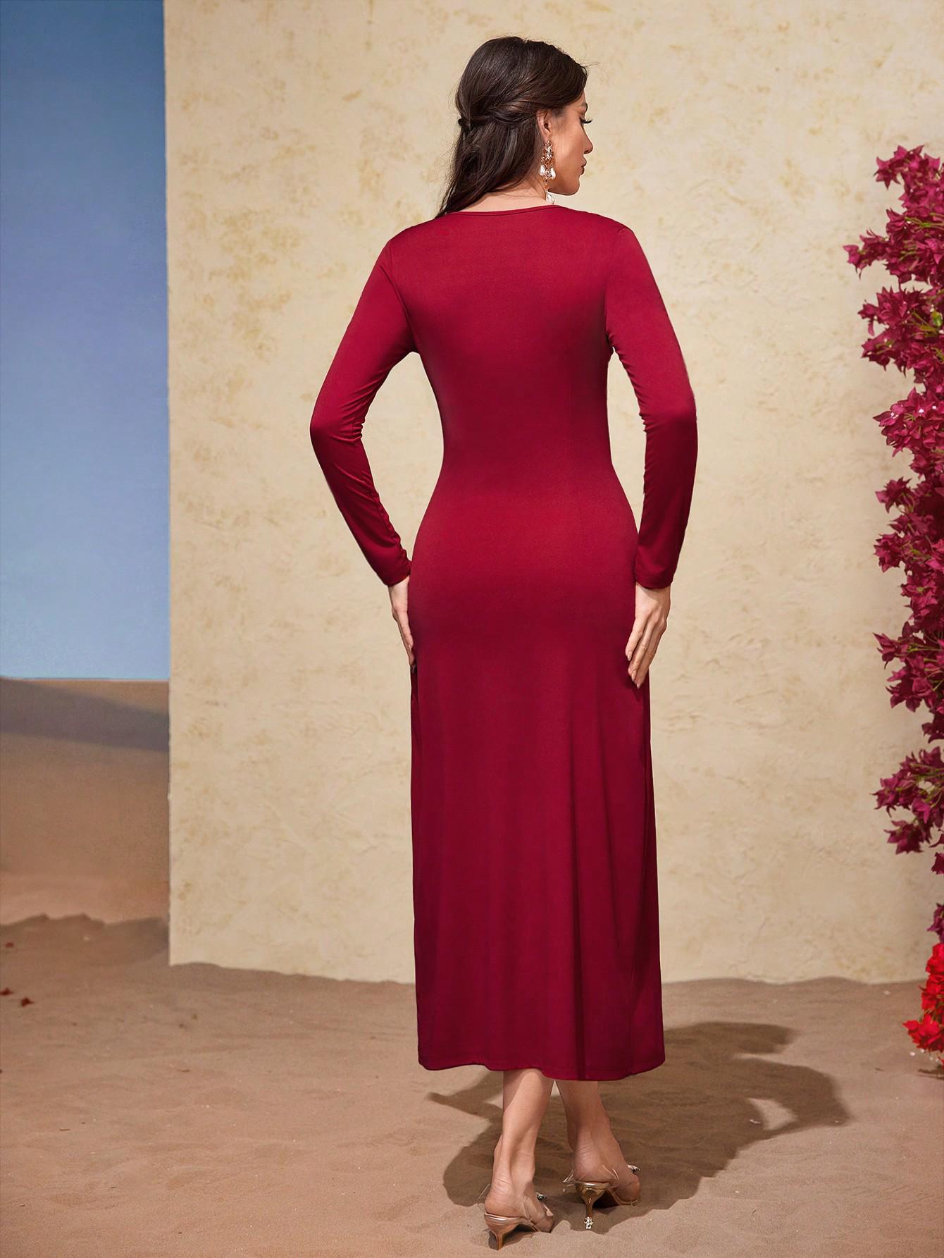 Pure Desire Women s V-Neck Twisted Long Sleeve Slim Knit Midi Dress Medium красный
Pure Desire Women s V-Neck Twisted Long Sleeve Slim Knit Midi Dress Medium красный
