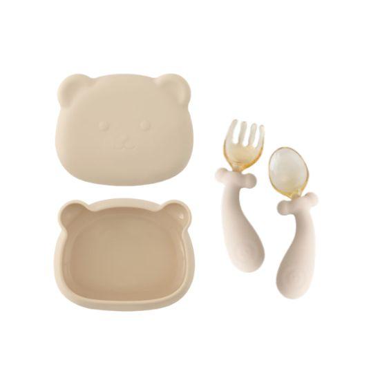 Atti Rabbit Set Baby Bear Silicone Suction Bowl and Flexible Self Feeding Spoon Fork Set Cream Beige
Atti Rabbit Set Baby Bear Silicone Suction Bowl and Flexible Self Feeding Spoon Fork Set Cream Beige