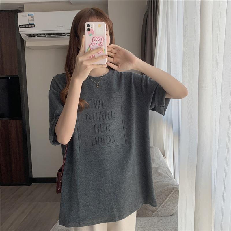 Simple Short-sleeved T-shirt Summer Loose Letter Bottoming Shirt Top S темно-сірий
Simple Short-sleeved T-shirt Summer Loose Letter Bottoming Shirt Top S темно-сірий