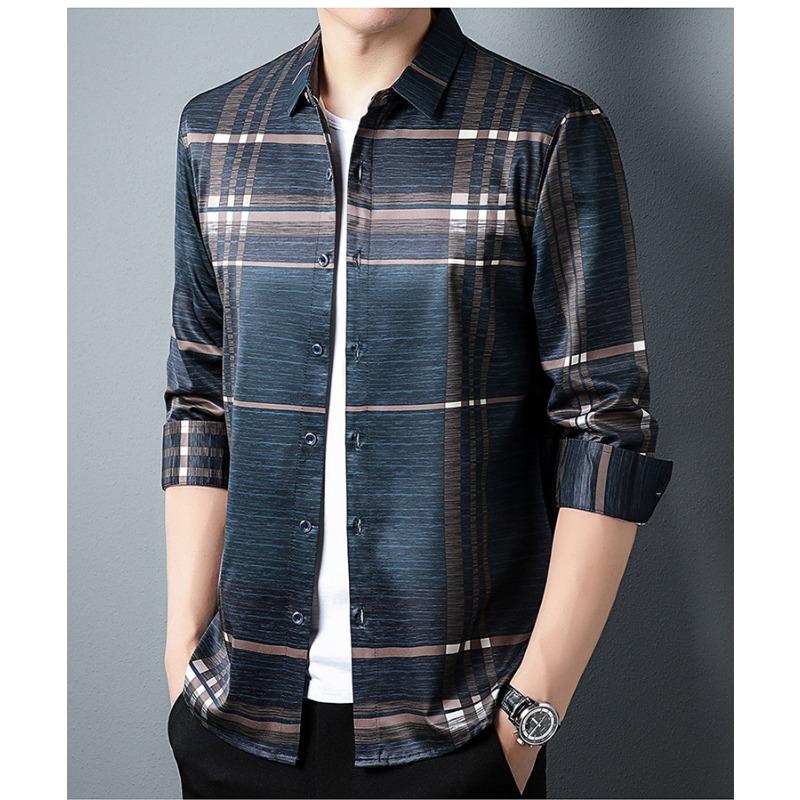 Men s Shirt Long-sleeved Loose Lapel Striped Contrast Button Cardigan Spring and Autumn Casual Business Fashion Top L хакі
Men s Shirt Long-sleeved Loose Lapel Striped Contrast Button Cardigan Spring and Autumn Casual Business Fashion Top L хакі