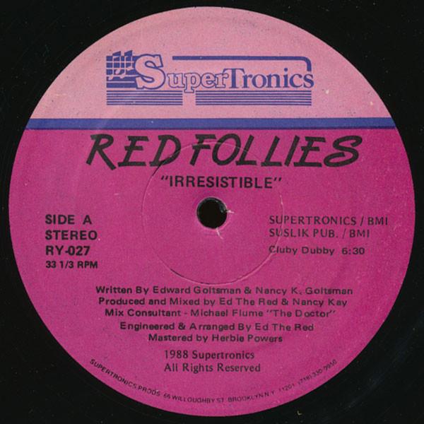 12inch Record RED FOLLIES - Irresistible RY027 Supertronics 1988 US Dance & Electronica Used
12inch Record RED FOLLIES - Irresistible RY027 Supertronics 1988 US Dance & Electronica Used