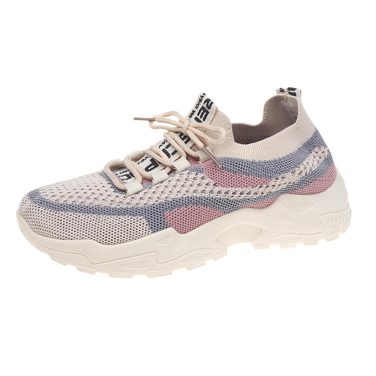 2024 Весна и Осень Высококачественная женская обувь Модная круглая носовая цветная низкая женская спортивная обувь на шнуровке 36