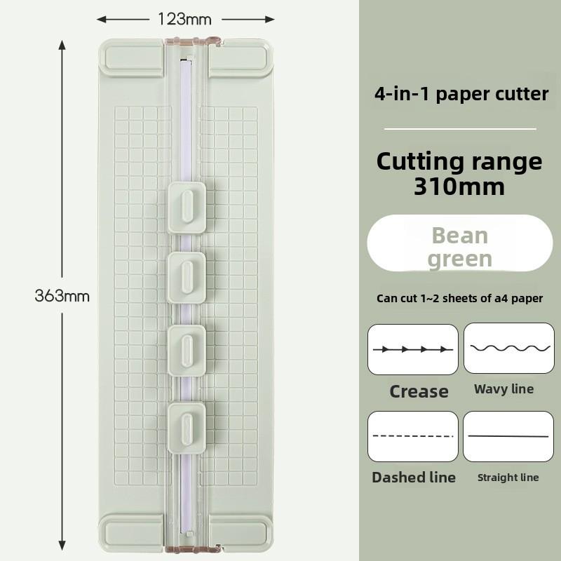 1PC Multifunctional Paper Cutter New Four-in-one Paper Cutter Student DIY Cutting Photos Cutting Paper Cutter Office Supplies зелений
1PC Multifunctional Paper Cutter New Four-in-one Paper Cutter Student DIY Cutting Photos Cutting Paper Cutter Office Supplies зелений