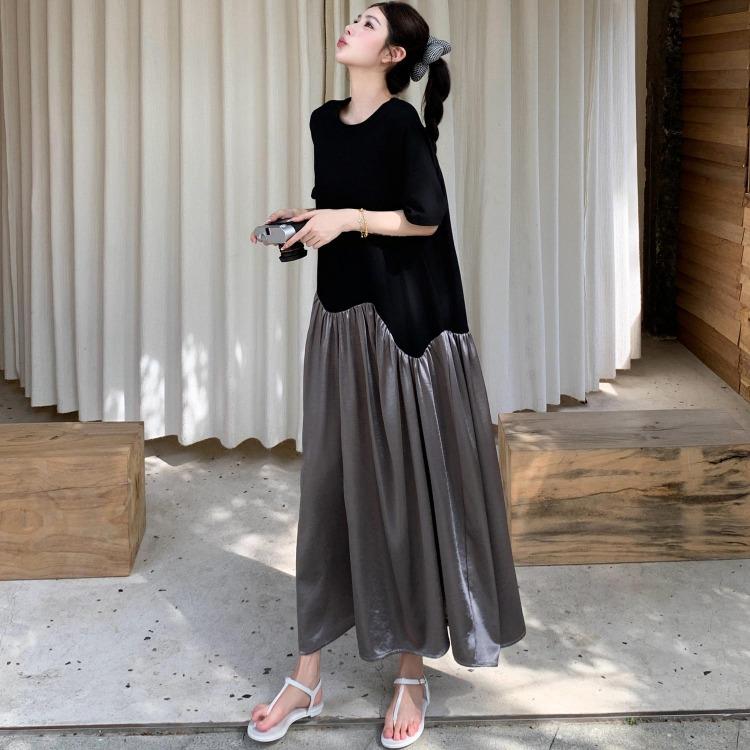 Women Summer Plus Size Dress Casual Vintage Oversized Basic Long Loose Spliced O Neck Dress L чёрный
Women Summer Plus Size Dress Casual Vintage Oversized Basic Long Loose Spliced O Neck Dress L чёрный