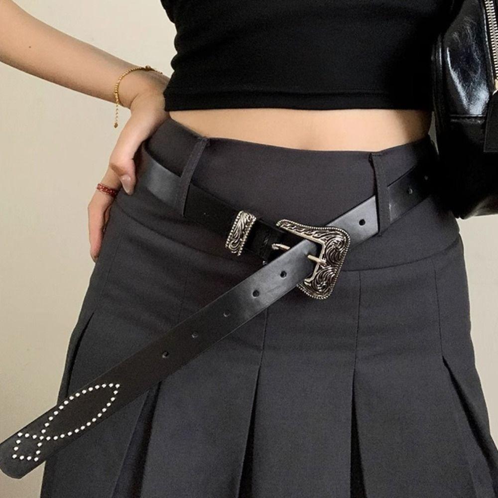 Pu Leather Punk Style Belt Carving Women s Waist Belt Casual Y2K Jeans Belt Spicy Girls Style1-Black
Pu Leather Punk Style Belt Carving Women s Waist Belt Casual Y2K Jeans Belt Spicy Girls Style1-Black