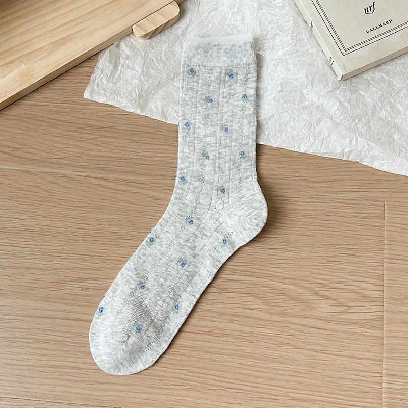 Small Floral-patterned Socks - Summer and Spring Lightweight Mesh Breathable Mid-calf Socks with Frills and No Bones 1 pair сірий
Small Floral-patterned Socks - Summer and Spring Lightweight Mesh Breathable Mid-calf Socks with Frills and No Bones 1 pair сірий