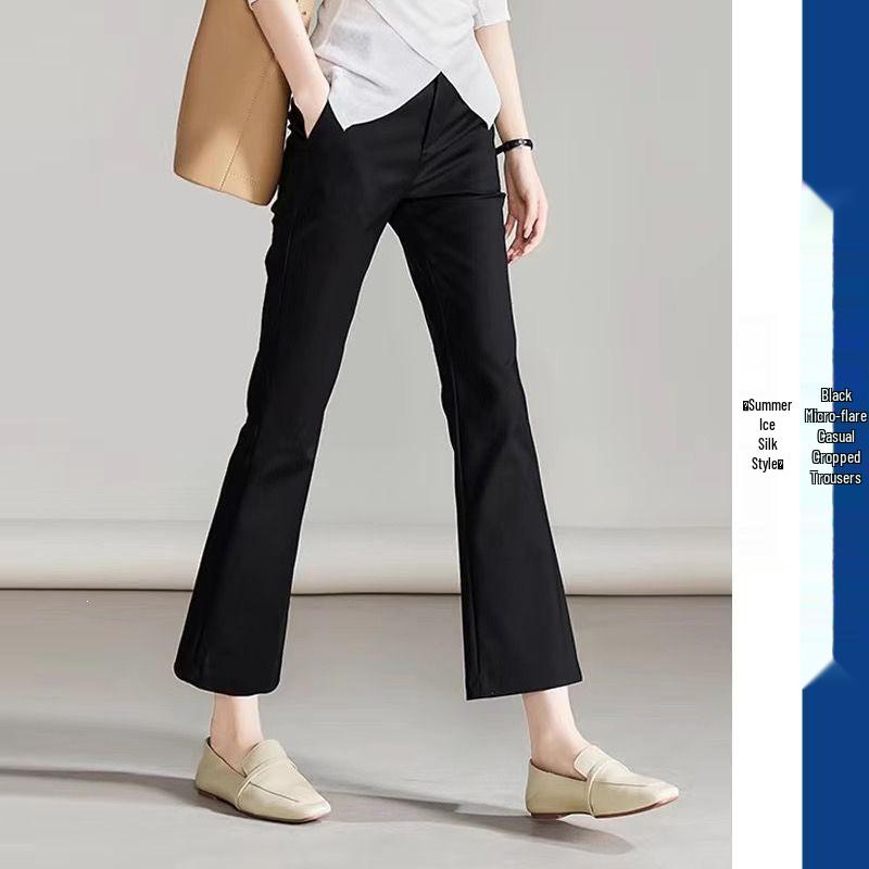 Women s 2026 Summer Black Ice Silk High-Waist Flare Pants: Lightweight, Elastic, Casual Fit for Pear Shapes 4XL (145-160 jin)
Women s 2026 Summer Black Ice Silk High-Waist Flare Pants: Lightweight, Elastic, Casual Fit for Pear Shapes 4XL (145-160 jin)