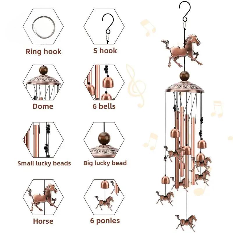 Horse Wind Chimes Outdoor Zootop Copper Wind Chimes Decoration With 1 Lucky Bead 4 Aluminum Tubes 6 Bells Memorial
Horse Wind Chimes Outdoor Zootop Copper Wind Chimes Decoration With 1 Lucky Bead 4 Aluminum Tubes 6 Bells Memorial