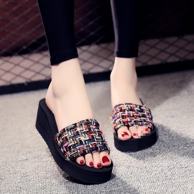 Foam slippers women s summer high-heeled cool slippers non-slip one-word fashion outer wear Korean version of color matching beach shoes 35
Foam slippers women s summer high-heeled cool slippers non-slip one-word fashion outer wear Korean version of color matching beach shoes 35