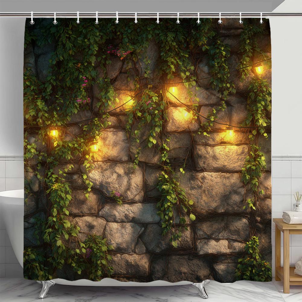 Rural Brick Rock And Plant Landscape Shower Curtain, Floral Decorative Bathroom Curtain, Polyester Shower Curtain With Hooks W60H190(CM)-1 Pcs
Rural Brick Rock And Plant Landscape Shower Curtain, Floral Decorative Bathroom Curtain, Polyester Shower Curtain With Hooks W60H190(CM)-1 Pcs