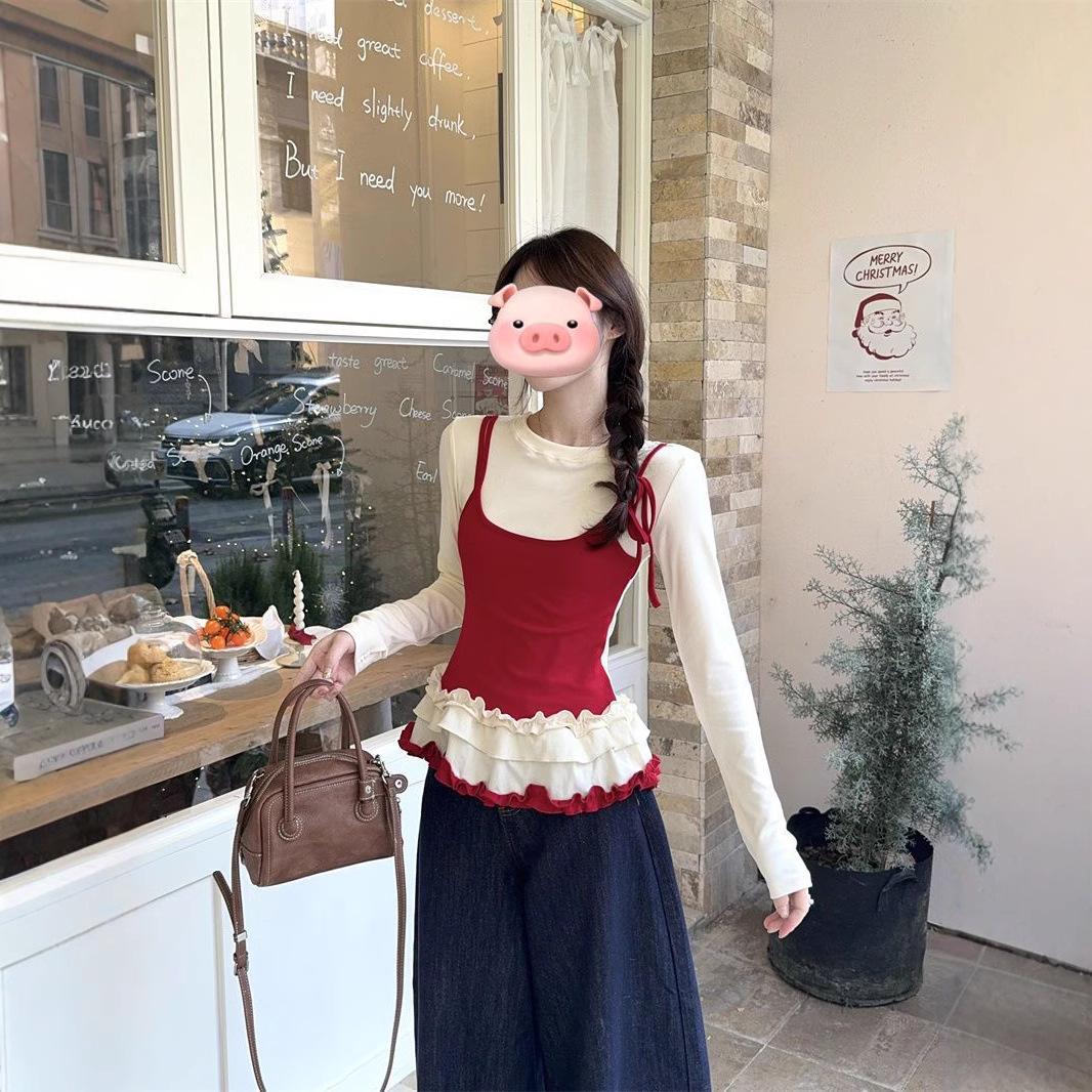 Women s Spring Sweet-Style Ruffle Trim Two-Piece Slimming Long-Sleeve T-Shirt Extra Large
Women s Spring Sweet-Style Ruffle Trim Two-Piece Slimming Long-Sleeve T-Shirt Extra Large