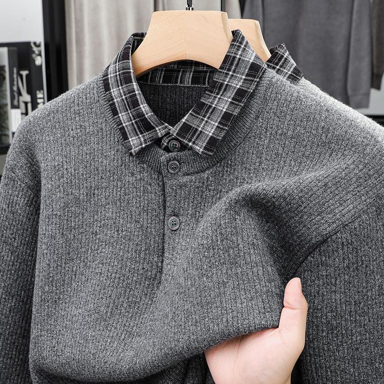 Men s Trendy Korean Style Plaid Knit Sweater with Shirt Collar - Warm, Loose Fit (Autumn/Winter) 2XL темно-сірий
Men s Trendy Korean Style Plaid Knit Sweater with Shirt Collar - Warm, Loose Fit (Autumn/Winter) 2XL темно-сірий