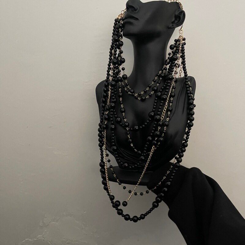 European and American Style Exaggerated Faux Pearl Layered Tassel Necklace for Women, Niche Design, Long Clavicle Chain, Sweater Chain Gold and Black Pearl Stacked Necklace
European and American Style Exaggerated Faux Pearl Layered Tassel Necklace for Women, Niche Design, Long Clavicle Chain, Sweater Chain Gold and Black Pearl Stacked Necklace