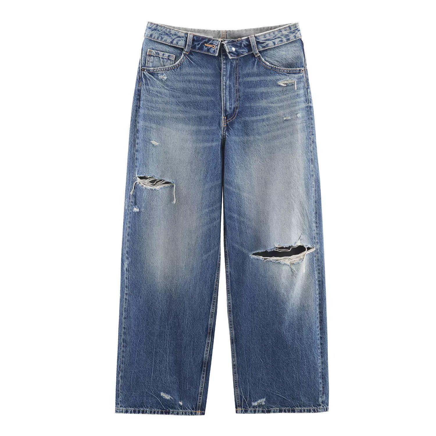 2026 Spring European and American Women s Mid-Waist Folded Denim Pants Medium море синього кольору
2026 Spring European and American Women s Mid-Waist Folded Denim Pants Medium море синього кольору