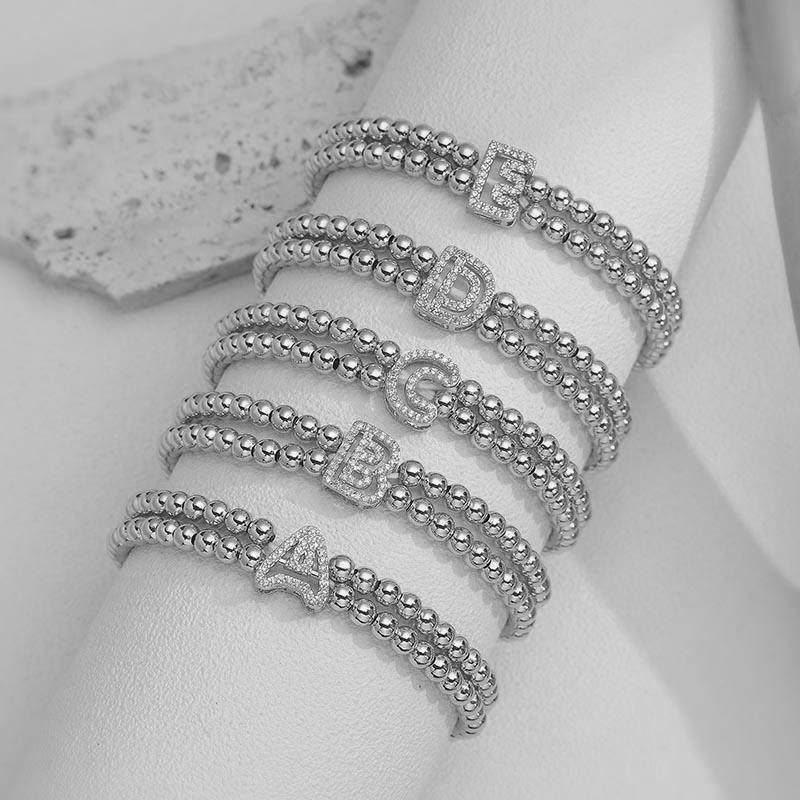 HECHENG,Copper Metal Initial A-Z Double layer Elastic Bead Bracelet Simple Fashion Personalized Neutral Zircon 1 Piece Z мідний
HECHENG,Copper Metal Initial A-Z Double layer Elastic Bead Bracelet Simple Fashion Personalized Neutral Zircon 1 Piece Z мідний