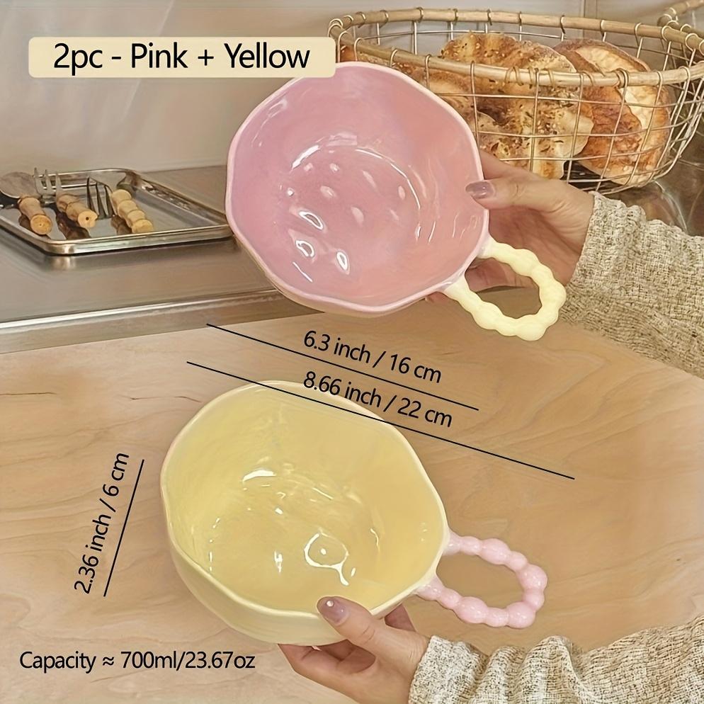 23.67oz Macaron Handle Bowl, Colorful Dopamine Style, Ceramic Tableware, Dessert Bowl/Salad Bowl/Yogurt Bowl/Cereal Bowl/Ice Cream Bowl,
23.67oz Macaron Handle Bowl, Colorful Dopamine Style, Ceramic Tableware, Dessert Bowl/Salad Bowl/Yogurt Bowl/Cereal Bowl/Ice Cream Bowl,